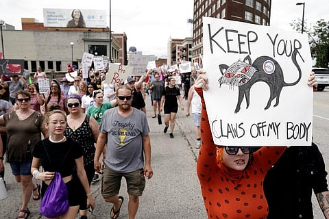 People rally in support of abortion rights. (Photo | AP)