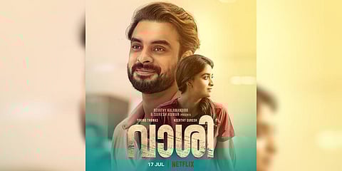 Poster of Tovino, Keerthy Suresh-starrer 'Vaashi'. (Photo | Twitter)