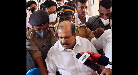 P C George speaking to the media at the government guest house at Thycaud in Thiruvananthapuram. (Photo | Vincent Pulickal, EPS)