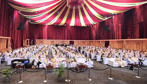 BJP leaders attend the party's National Executive meeting, in Hyderabad. (Photo | PTI)