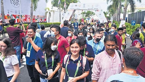 International players arrive at the Chess Olympiad venue at Mamallapuram near Chennai | R Satish babu