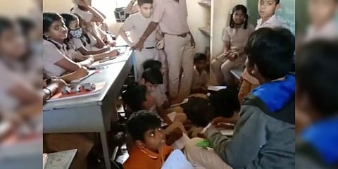 Even after the school was upgraded last year, the school education department failed to create facilities by building more classrooms, toilets and other amenities.