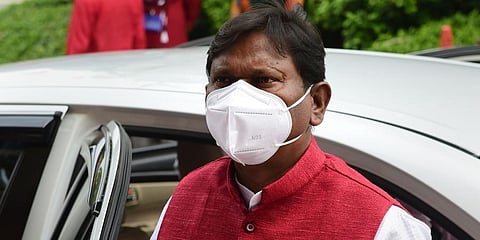 Union Minister Arjun Munda during the Monsoon Session of Parliament, in New Delhi. (Photo | PTI)