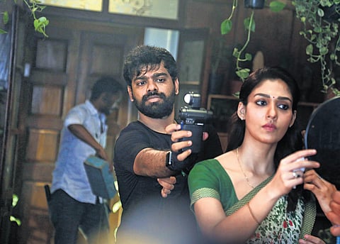 Nayanthara, Cinematographer Thamizh on the sets of 'O2'