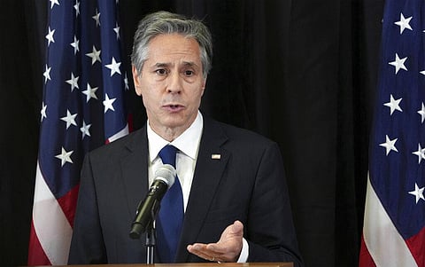 Secretary of State Anthony Blinken speaks during a news conference in Berlin(File Photo | AP)