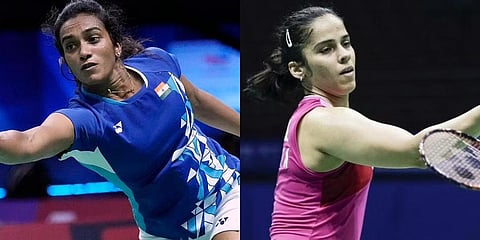PV Sindhu (L) , Saina Nehwal (R) .(Photo | AP, AFP)