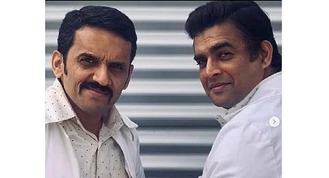 Actor Rajeev Ravindranathan with R Madhavan.