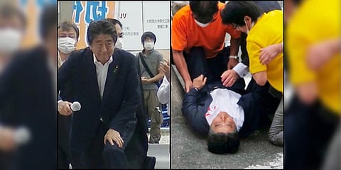 The murder of Shinzo Abe, who had been Japan's longest-serving leader, stunned the nation and prompted an international outpouring of grief and condemnation..(Photo | AFP, AP)