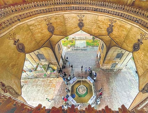 People take a look at the archives on Sunday. (Photo | RVK RAO, EPS)