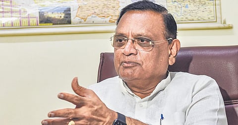 Jharkhand Congress in-charge Avinash Pande speaks to the media about the suspension of three Jharkhand MLAs, in New Delhi on Sunday | pTI