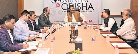 Minister for Industries Pratap Keshari Deb holding talks with industry leaders