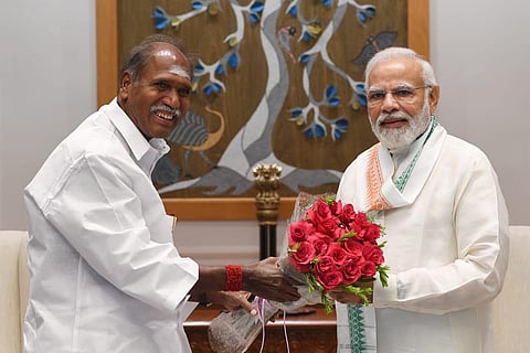 Puducherry CM Rangasamy calls on PM Modi, seeks Rs 2k crore to present budget