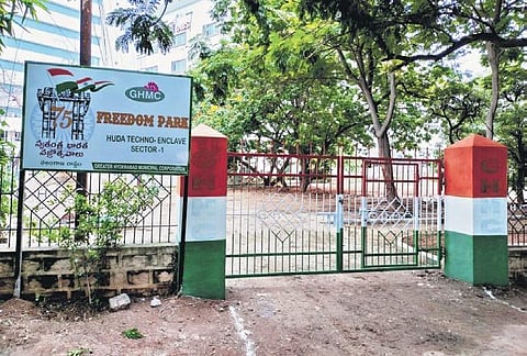 Freedom Park at Road No. 36 in Jubilee Hills in Hyderabad