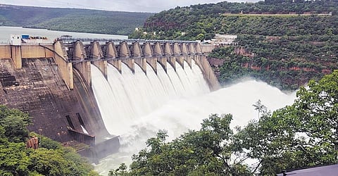 Srisailam reservoir.