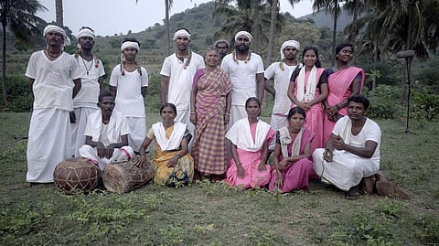 Nanchamma (centre) with folk artists.