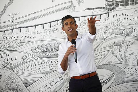 Rishi Sunak attends a members event in Bexhill, Sussex, ahead of the hustings in Eastbourne later on Friday. (Photo | AP)