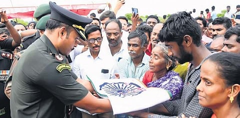 Martyr Lakshmanan laid to rest at his native village T Pudupatti near Madurai on Saturday. The mortal remains were brought from Jammu and Kashmir | Express