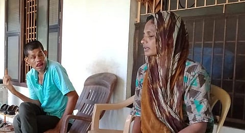 Beefathima with her brother Abdul Rahman (34) in their house at Edneer in Chengala panchayat of Kasaragod.