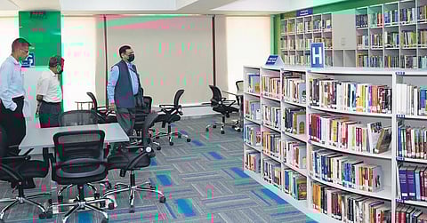 DMRC MD Vikas Kumar inagurates telepresence room and modified ultra-modern library on Thursday. (Photo | Twitter)