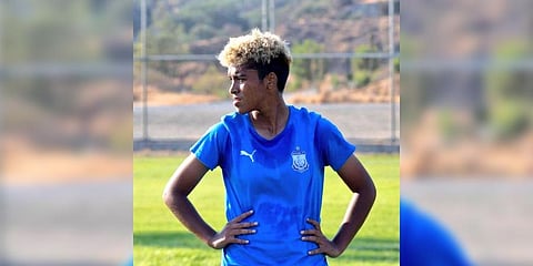 Indian striker Manisha Kalyan. (Photo | Indian Football Team Twitter)