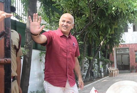 Delhi Deputy CM Manish Sisodia at a press conference at his residence, in New Delhi, Monday, Aug 22, 2022. (Photo | PTI)
