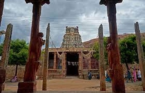 Image of a temple in Kudumiyan Malai used for representational purpose.