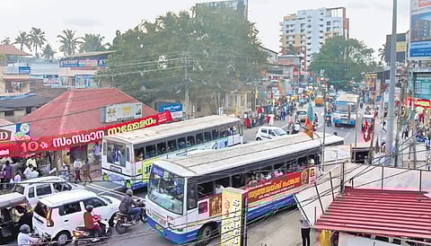 Traffic block at Sreekariyam Junction | file pic