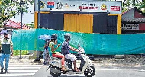 Defunct container toilet in front of Ernakulam Boat Jetty,Pics A Sanesh
