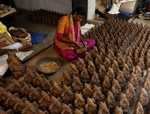 Artisans cite difficulty in transporting clay, unable to cater to demand for Vinayakar idols