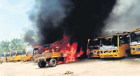 Kallakurichi saw violent protests after the death of class 12 girl student of a private school | Express