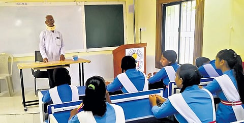 Govardhan in a classroom