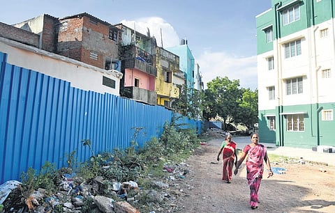 The residents are allowed to access six water tanks installed on the land inside the police quarters through a gate, but not beyond that | R Satish Babu