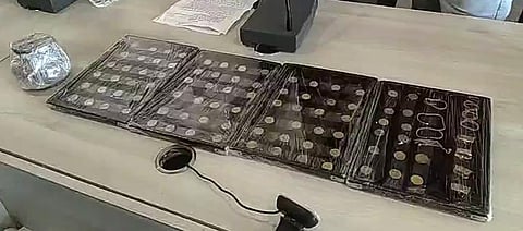 The dilapidated house is being reconstructed by Shivnarayan Rathore in Chitnis Chowk-Nalcha Darwaza area of Dhar town. (Photo | EPS)