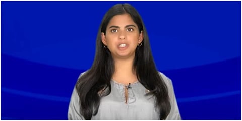 Isha Ambani. (Screengrab from Jio 45th AGM live)
