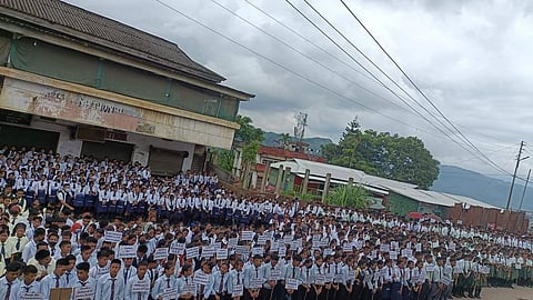 Students protest demanding justice for the Naga tribal youth who died after being allegedly tortured by the police.