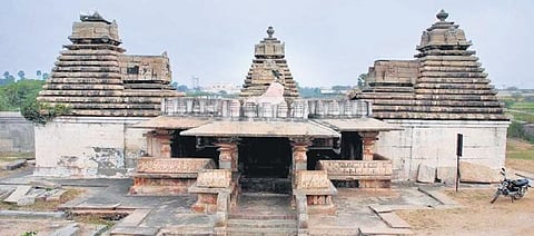 Chaya Someshwaralayam is located at Panagal on the outskirts of Nalgonda. The temple, which was in dilapidated condition in 1999, has been renovated. (File Photo)