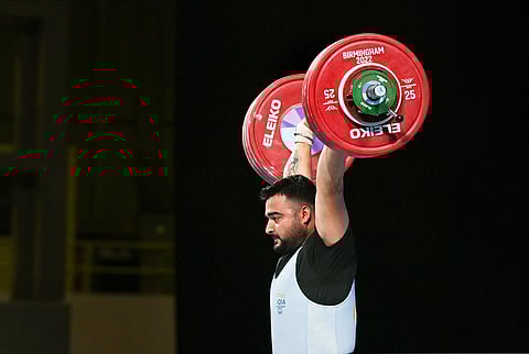 India's Lovepreet Singh at the Commonwealth Games. (Photo | PTI)