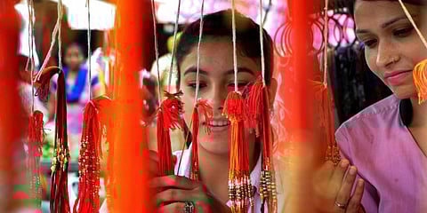 Shopping for rakhi's. (File Photo | PTI)