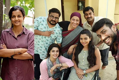 Director Kiruthiga Udhayanidhi with the cast of 'Paper Rocket'. (Photo | Cinema Express)
