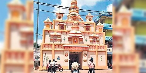 The lone Ganesh Puja pandal in Deogarh town | Express