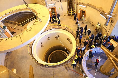 Technicians work at the Arak heavy water reactor's secondary circuit. (File Photo | AP)