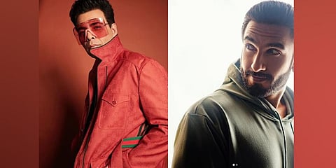 Bollywood ace director and producer Karan Johar and actor Ranveer Singh (Photo | Karan Johar/ Ranveer Singh @ Instagram)
