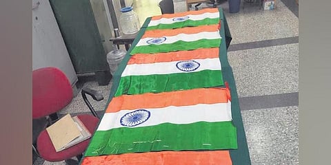 The defective flags. (Photo | Express)