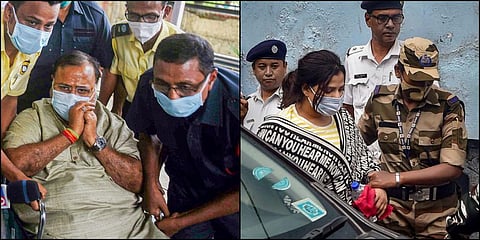 TMC Partha Chatterjee and his aide Arpita Mukherjee. (Photo | PTI)