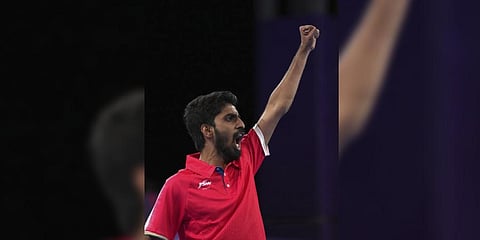 India's Sathiyan Gnanasekaran defeated Paul Drinkhall of England in their men's singles table tennis bronze medal match .(Photo | PTI)