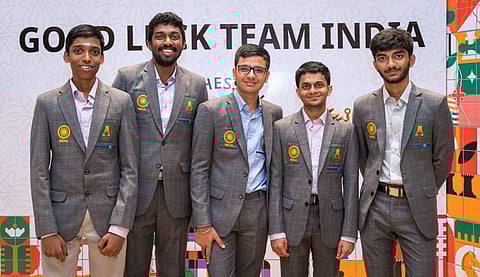Members of India's Team B in the Open Section. (Photo | PTI)