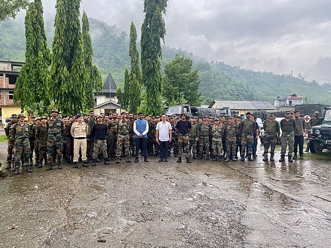 The team members along with officials before leaving for the operation.