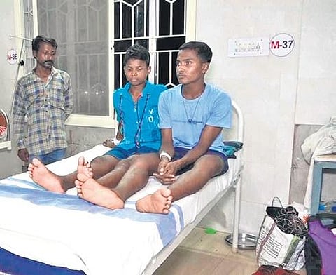 Two hostel inmates of Kolaganda School in Podia at the district headquarters hospital I Express