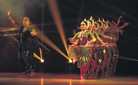 Artistes of Srjan performing dance ballet ‘Ravana’ at the Guru Kelucharan Mohapatra festival in Bhubaneswar | Express
