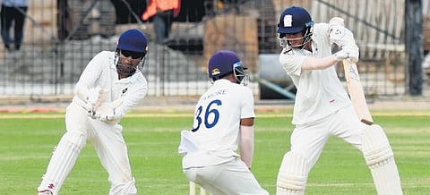 Ankur Malik (R) top-scored (81 runs) for North East on Saturday | ASHWIN PRASATH